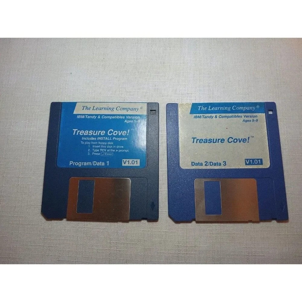 The Learning Company - Treasure Cove V1.01 IBM Tandy game - 3.5